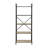 Antique Oak & Sandy Gray Finish Bookcase - Industrial Open-Frame Style With Powder Coated Metal Tubes Ample Shelving For Books And Decor Construction Colors 26" W X 14" D 63" H Bookshelf Modern