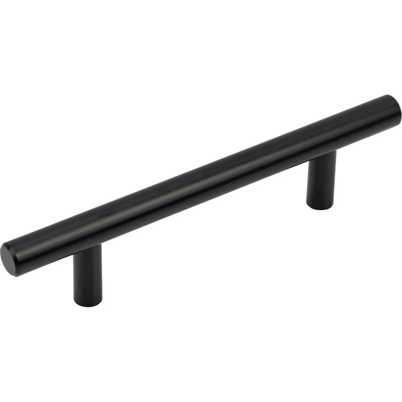 Matte Black Steel Modern Bar Pull Handles with Mounting Hardware