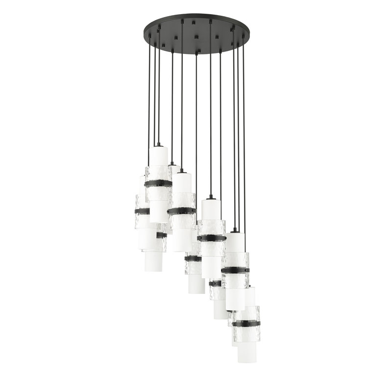 Lustre à 11 lumières Bryelle, Noir mat