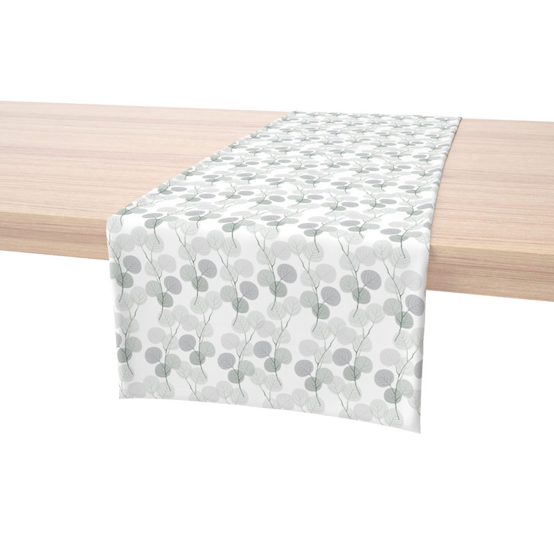 Table Runner, 100% Cotton, 16X72", Monochrome Branches, 90" L x 16" W