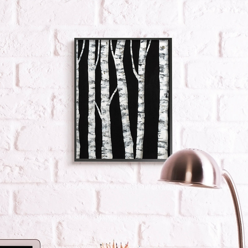 «Black Forest Modern Birch Trees» par Ruth Fromstein - impression, Estampe numérique Farmhouse, H 14 po x l 11 po