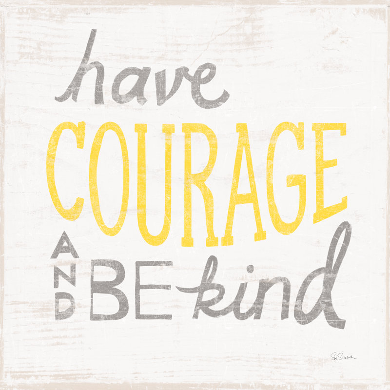 «Have Courage Gray» par Sue Schlabach, reproduction sur toile tendue, H 12 po x l 12 po, Toile tendue, Non