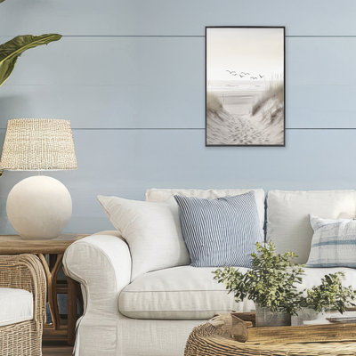 «Seagulls over Sandy Footprints», giclée encadrée, design par Decent Exposures