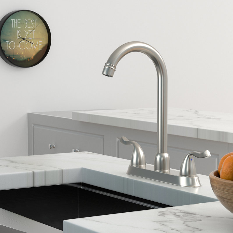 Brushed Nickel Kitchen Sink Faucet, 2-Handle, 3-Hole Installation | Gift Idea, Brushed Nickel