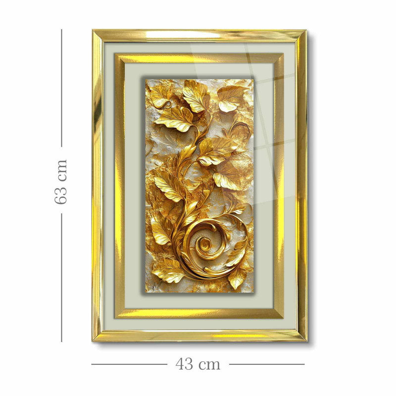 Élégante peinture décorative encadrée, 17,0 po x 25,6 po | 100% verre acrylique (épaisseur: 0,04 pouce) et cadre en bois massif (épaisseur: 1,0 pouce) | Art mural parfait pour le salon, la chambre à coucher et le bureau