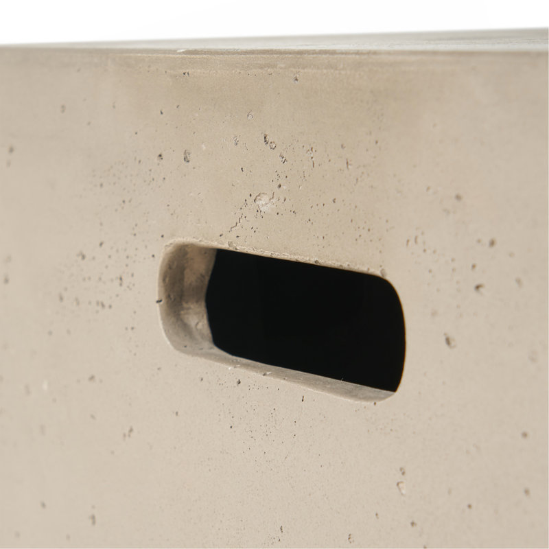 40" Outdoor 40,000 BTU Rectangular Mgo Concrete Propane Fire Pit(Tank Cover Not Included), Light Gray
