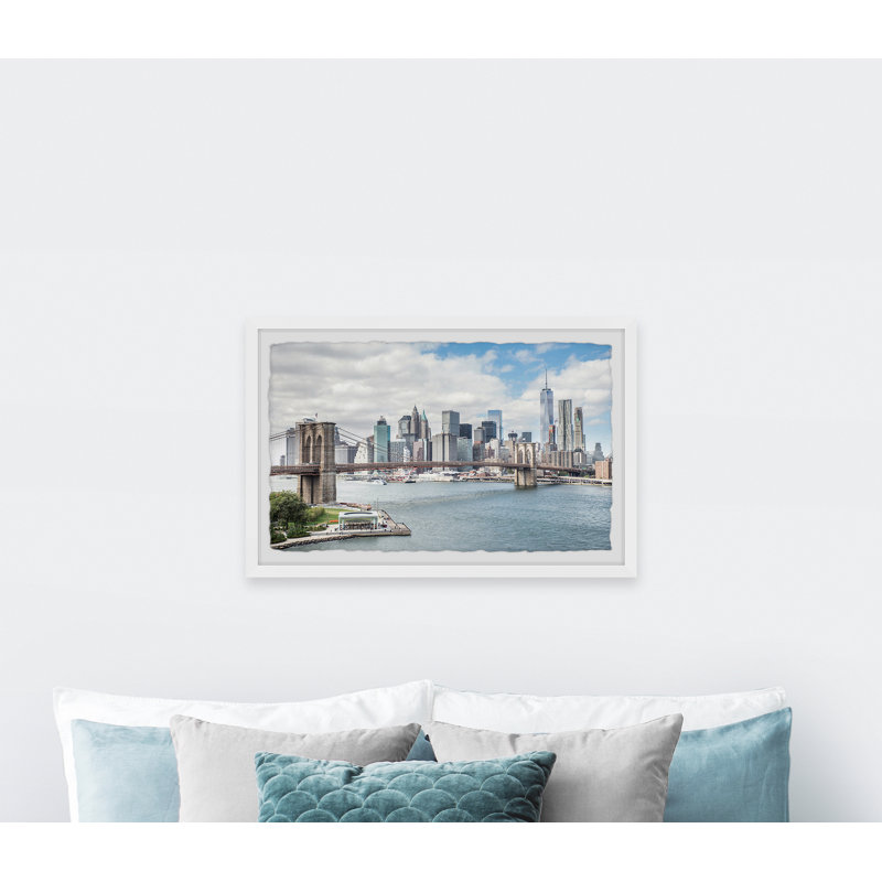 Majestic Brooklyn Bridge - Single Picture Frame Painting, 38cm H x 45cm W x 3.81cm D