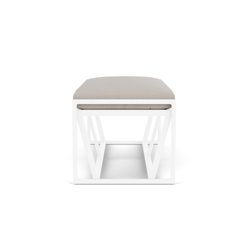 Summit Outdoor Dining Bench, White, Remy Cloud
