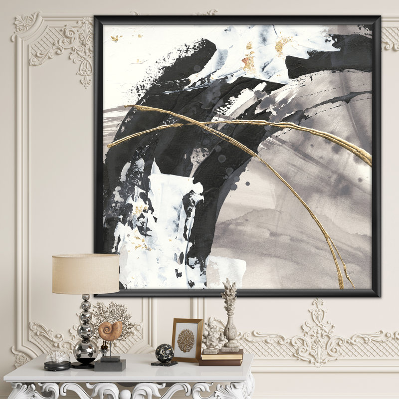 Glam Painted Arcs I - reproduction d'art sur toile encadrée, Cadre noir, H 30 po x l 30 po x P 1 po