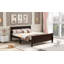 Lit plateforme double en bois avec tête de lit et lattes de bois-967400878-967400864