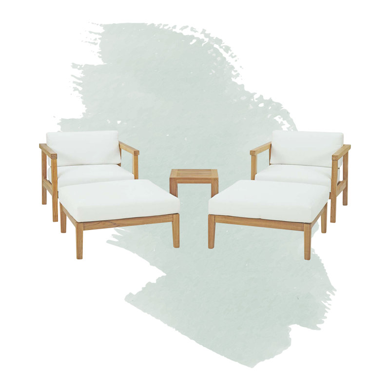 Muret 5 Piece Outdoor Patio Teak Set
