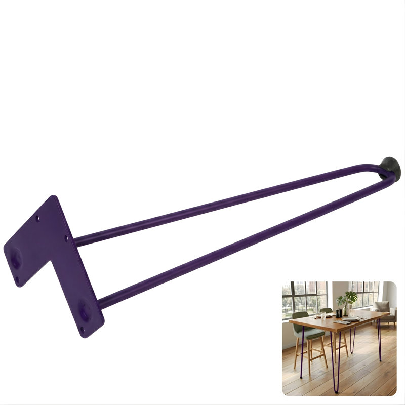 Mid Century Modern Hairpin Furniture Legs, Royal (Purple), 36" H