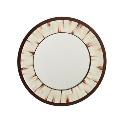 Park City Round Solid Wood Framed Mirror