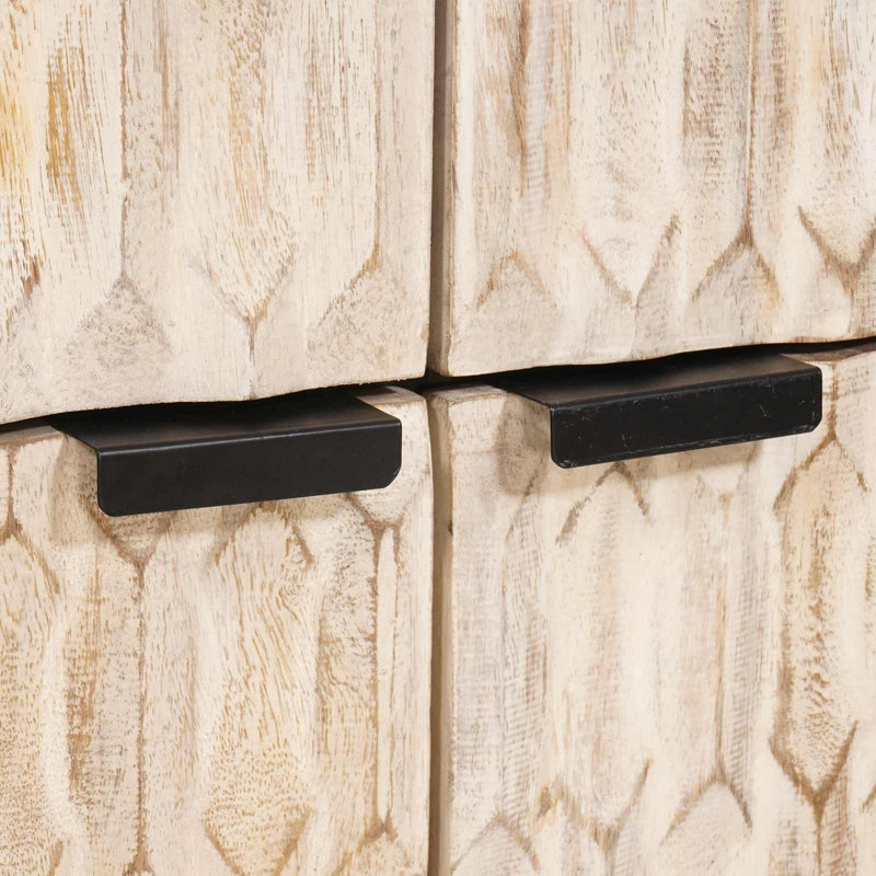 Solid Wood Standard Accent Cabinet, Black/White Wash