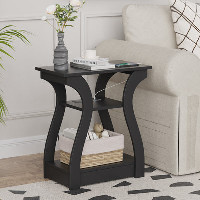 Arthus End Table and Built-In Outlets