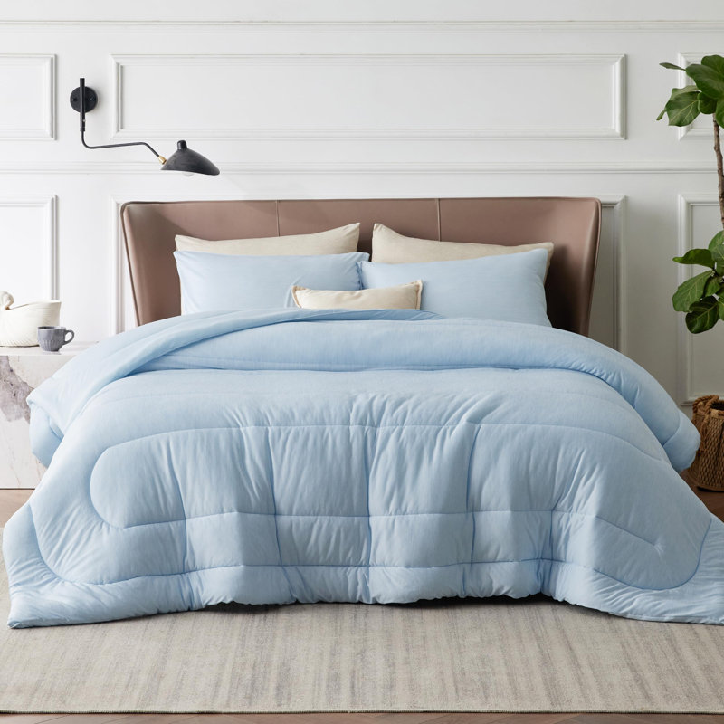 Bedsure Cooling And Warm Bed Set, King Comforter with 2 Pillowcases, Dark Gray - Reversible