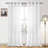 2 Panels White Sheer Curtains for Living Room Linen Look Voile Drapes Grommet Window Curtain Panel-558426200
