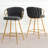 Rukija Upholstered Gold Plated Barstools-957667353