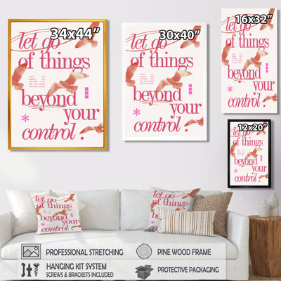 «Let Go Of Things Play Card - Fashion Quotes», décoration murale