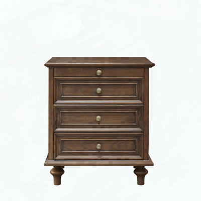 Farmhouse Nightstands 4 Drawers Hidden Pull-Out Shelf