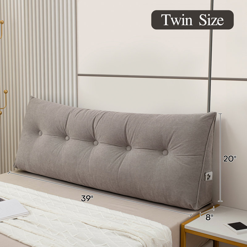  Coussin décoratif en polyester, Gris, H 15,7 po x l 59 po