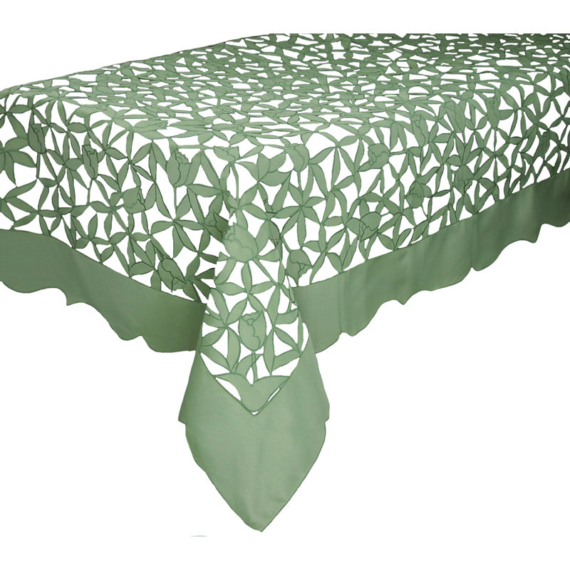 Weehawken Tablecloth, Green, 90" L x 70" W