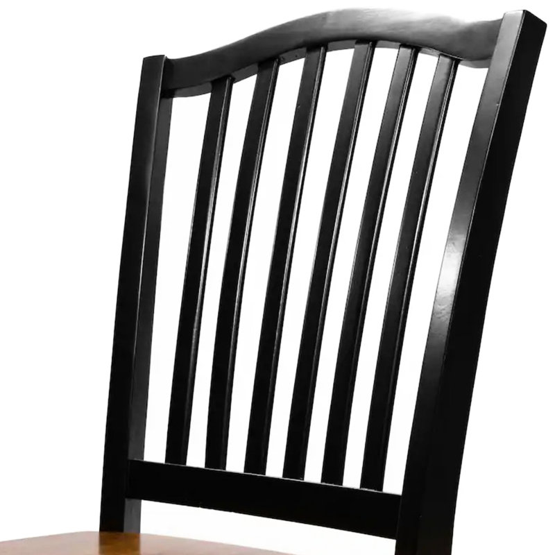 Side Chairs Of 2, Black And Antique Oak, Solid Wood + , 2 Dining In , Elegant Country Style