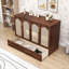 Grand lit escamotable en bois avec centrale électrique et tiroir de rangement-1816492540