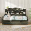Lit de jour simple en bois avec tiroirs de rangement et tablettes, aucun sommier nécessaire-1763975642