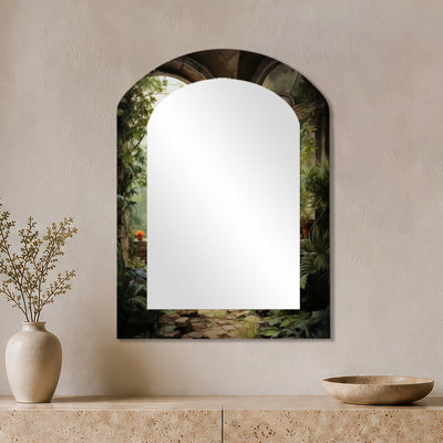 Miroir mural moderne - salle de bain Natures Retreat I, impression sur métal
