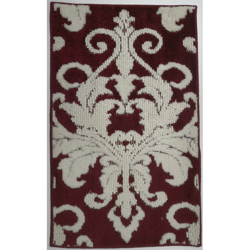 Tapis d'entrée antidérapant Loren, Rectangle 2 pi 2 po x 4 pi 11 po, Rouge