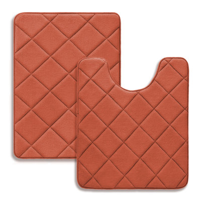 Tapis de bain avec mousse à mémoire de forme antidérapante (ensemble de 2)