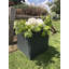 Pot à fleurs carré de 12 po en béton gris moyen avec trous de drainage pour l'intérieur et l'extérieur, intérieur amélioré-33045136-120328325