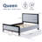 Upholstered Bed With Fluffy Soft Headboard-2116433520