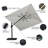 Rosemin 10' Square Lighted Cantilever Umbrella with Base and Solar Powered LED Swivel-973788254