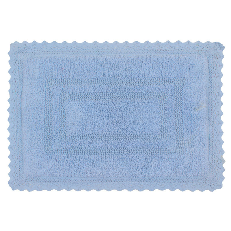 Tapis de bain réversible 100% coton Opulent Bathmat, l 17 po x L 24 po, bleu
