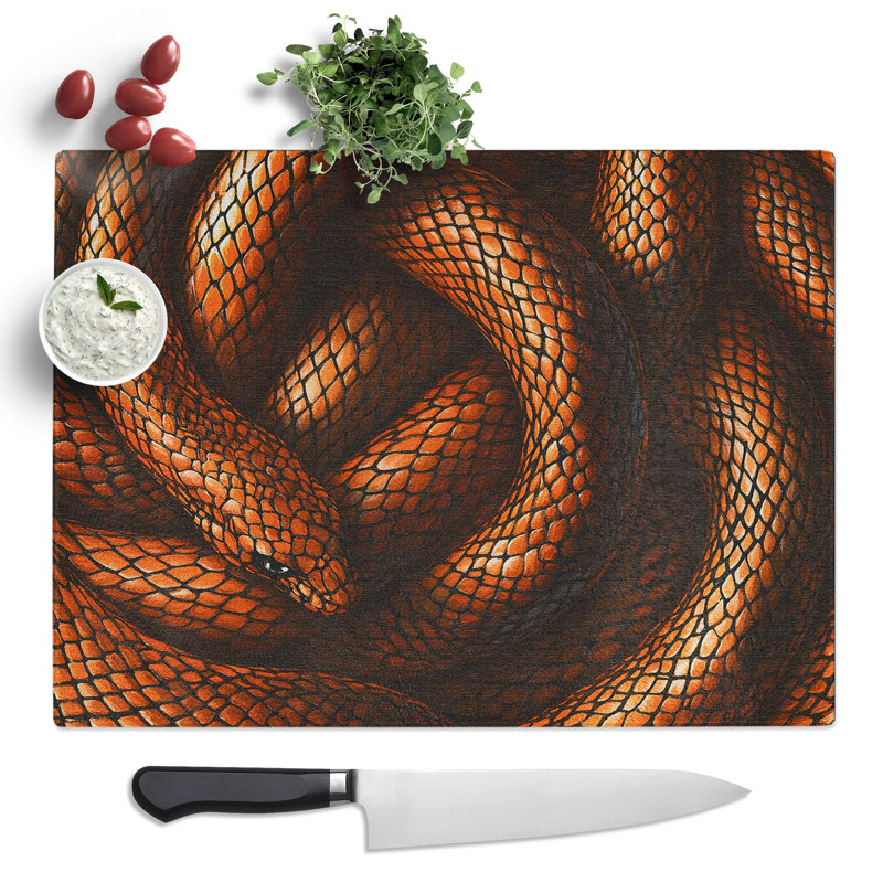 Python Snake Vol.2  Glass Chopping Board