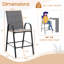 4 tabourets de bar d'extérieur de 29 po en tissu avec accoudoirs et repose-pieds gris-2146012466