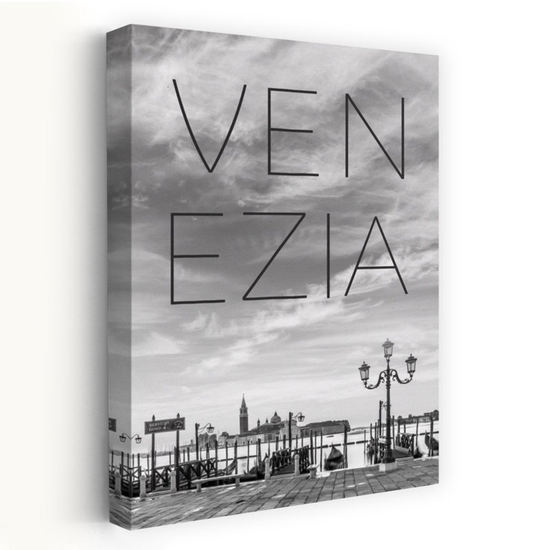 Paysage urbain de Venise, gondole, art abstrait minimaliste, art mural, H 18 po x l 12 po