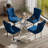 5-Piece Modern Round Pedestal Dining Set with Velvet Tufted Dining Chair for Dining Room and Living Room-588075085-588075187-588075186