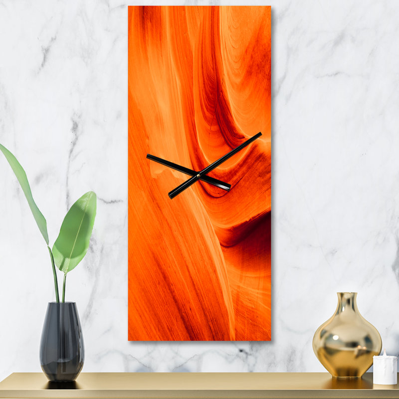 Orange Upper Antelope Canyon - Modern Wall Clock, Large