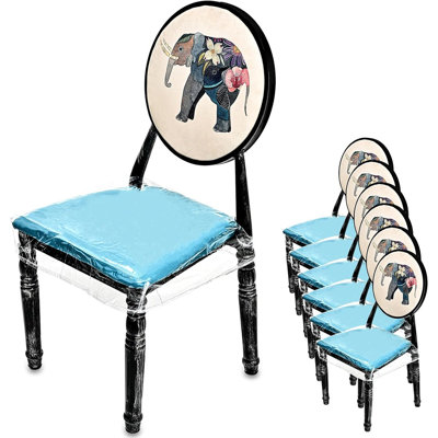 Housses de siège de chaise - Transparent - Vinyle épaissi, Sangles réglables, Résistant aux taches et à l'eau, Résistant aux égratignures, Protecteur de salle à manger et de cuisine