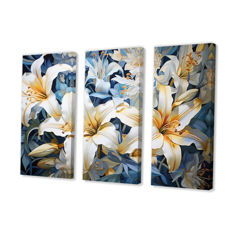 Pure Lily Beauty Whispers - ensemble d'art mural lys, H 32 po x l 48 po x P 1 po