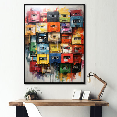 Cassettes mélodiques abstraites colorées I - Cassette Tapes Wall Art