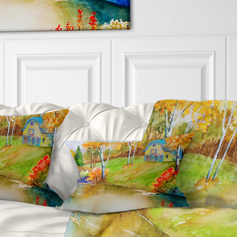 Coussin lombaire Landscape House and Quiet Pond