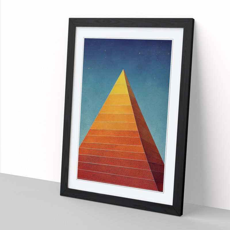 Modern Pyramid Art - Picture Frame Print, Black, 64cm H x 46cm W x 2cm D