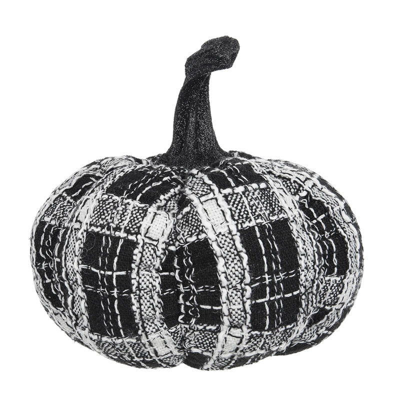 7 x 7 x 7 po tissu citrouille à carreaux noir et blanc clair, pour les fêtes d'Halloween