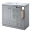 Meuble-lavabo simple avec plateau 35,8 po Sherian