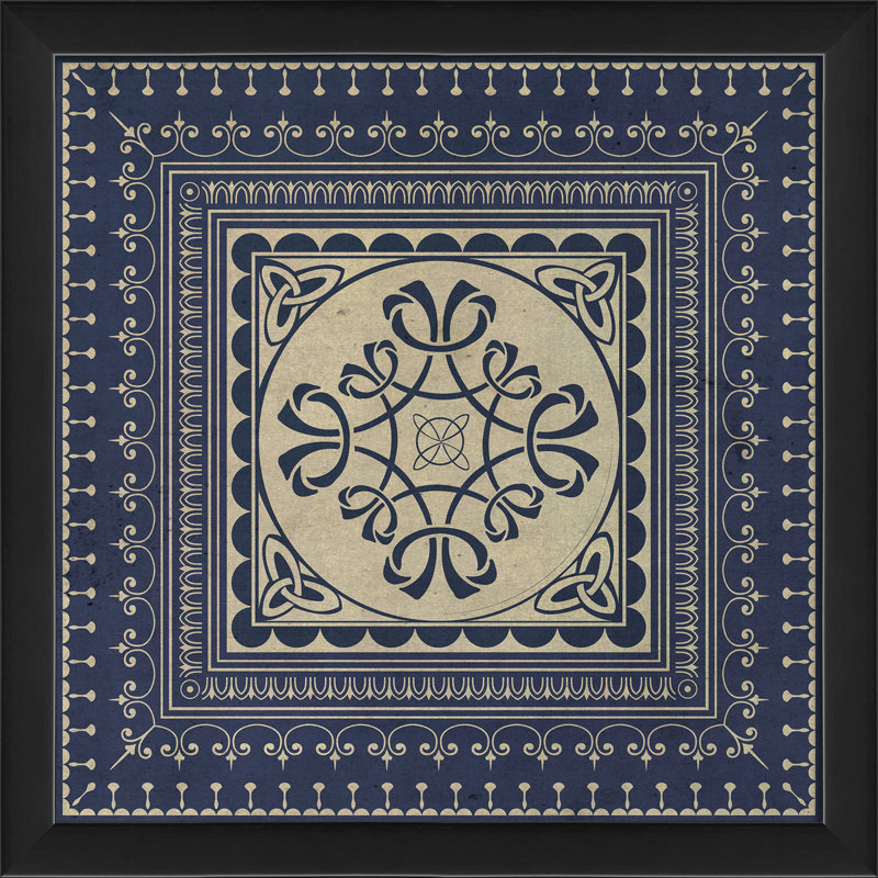 5 impressions encadrées Tile, Bleu