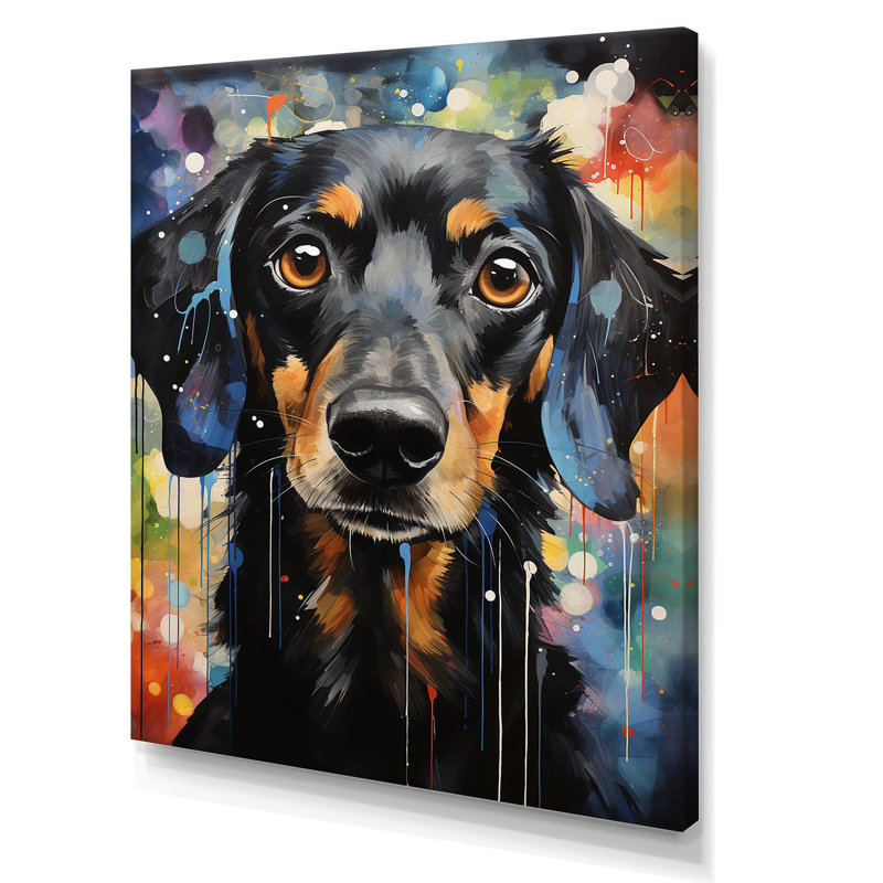 Dachshund Delight II sur impression sur toile, H 20 po x l 12 po x P 1 po, Toile tendue
